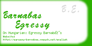 barnabas egressy business card